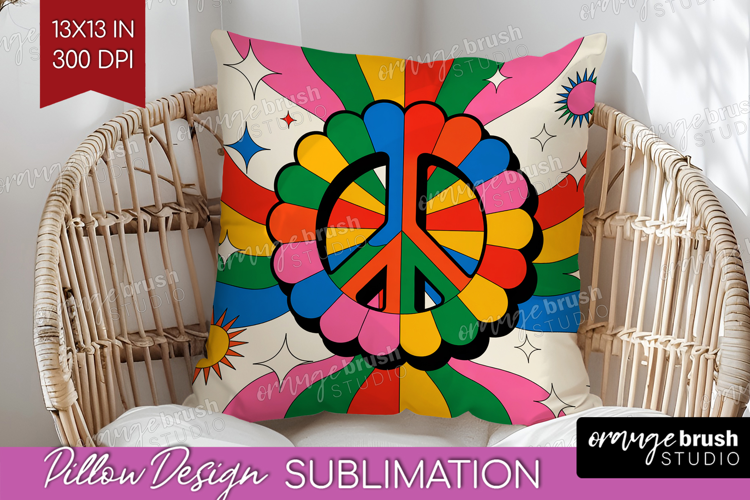 Groovy Pillow Sublimation - Summer Pillow Cover PNG