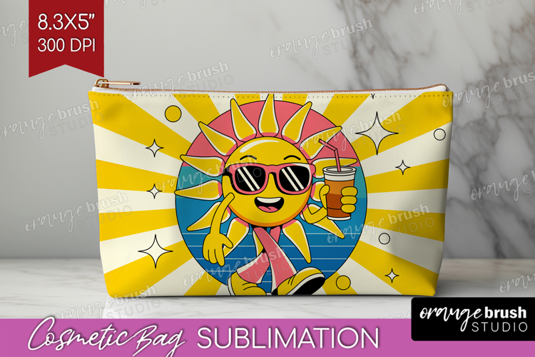 Groovy Cosmetic Bag - Summer Makeup Bag PNG Sublimation