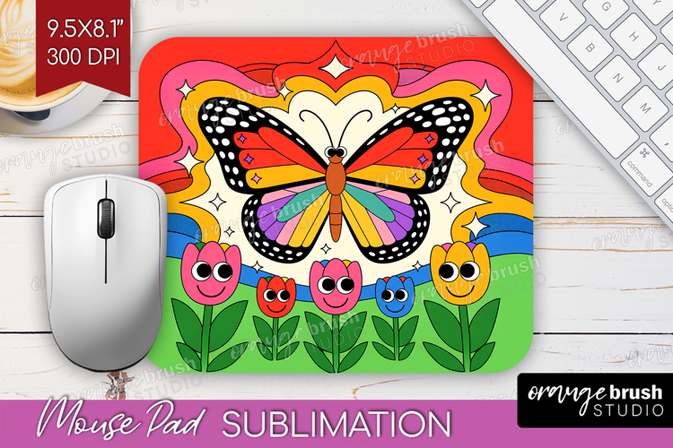 Groovy Mouse Pad Sublimation - Summer Mousepad PNG