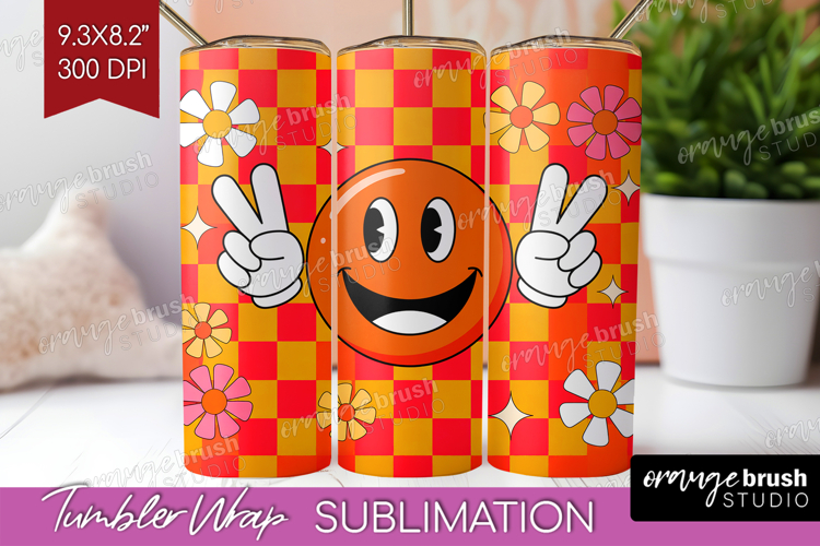 Groovy Tumbler Wrap - Summer Tumbler PNG Sublimation