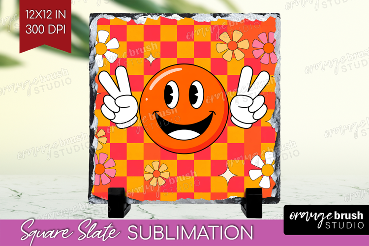 Groovy Slate PNG - Summer Square Slate Sublimation