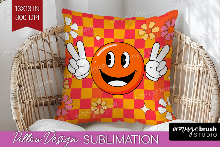 Groovy Pillow Sublimation - Summer Pillow Cover PNG