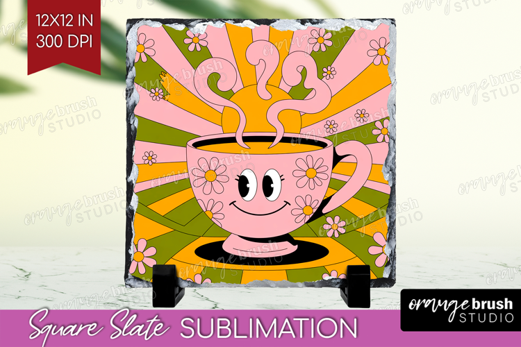 Groovy Slate PNG - Summer Square Slate Sublimation