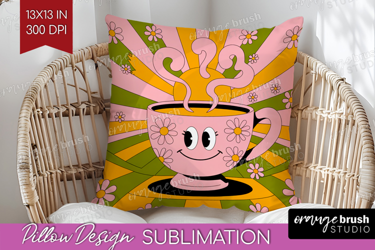 Groovy Pillow Sublimation - Summer Pillow Cover PNG