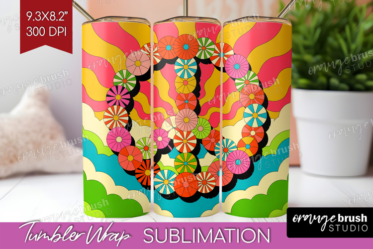Groovy Tumbler Wrap - Summer Tumbler PNG Sublimation
