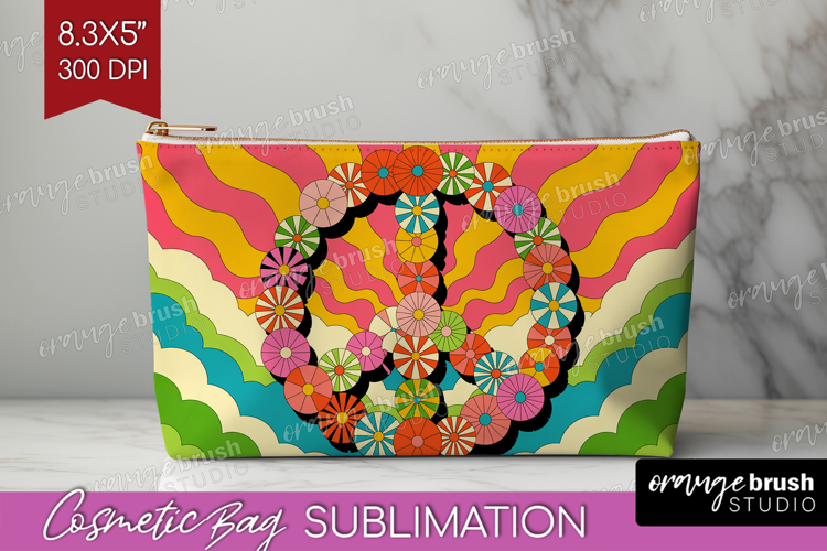 Groovy Cosmetic Bag - Summer Makeup Bag PNG Sublimation