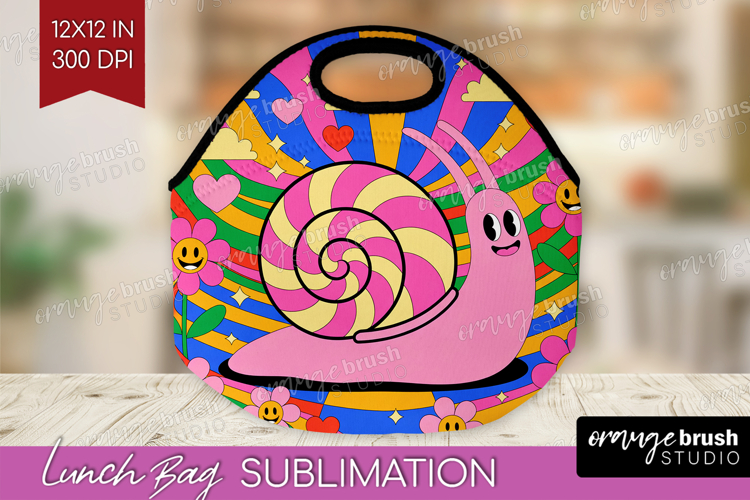 Groovy Lunch Bag - Summer Lunch Bug PNG Sublimation example image 1
