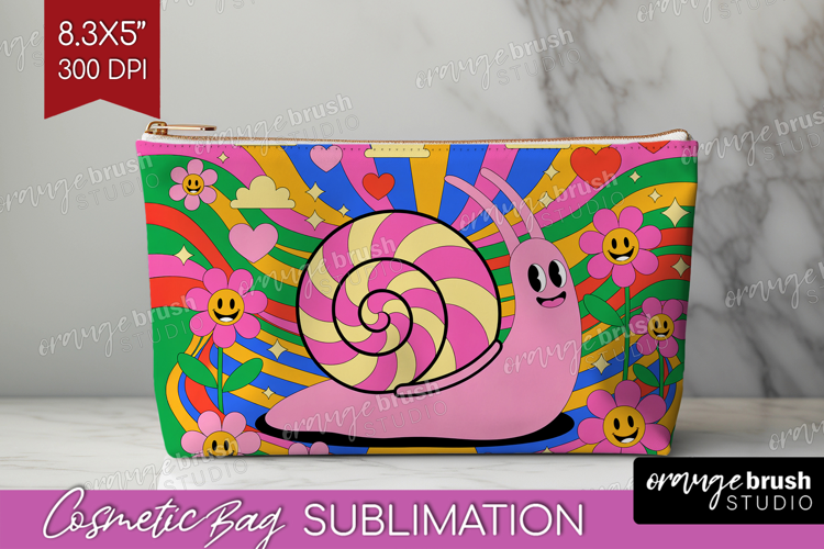 Groovy Cosmetic Bag - Summer Makeup Bag PNG Sublimation