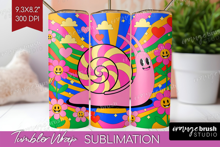Groovy Tumbler Wrap - Summer Tumbler PNG Sublimation