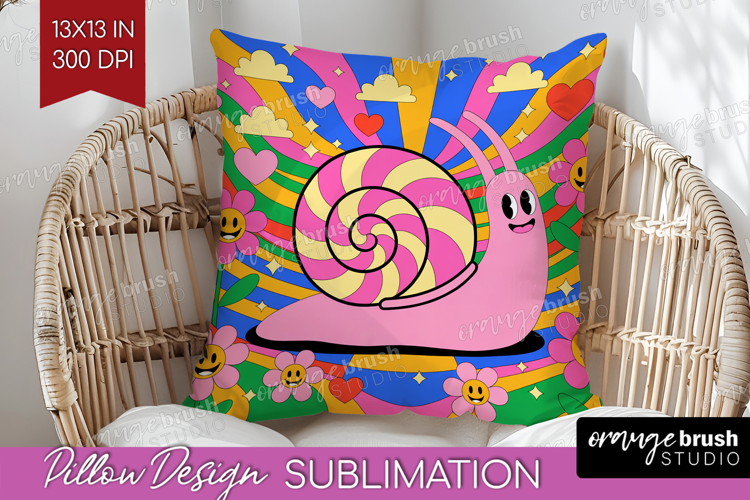 Groovy Pillow Sublimation - Summer Pillow Cover PNG