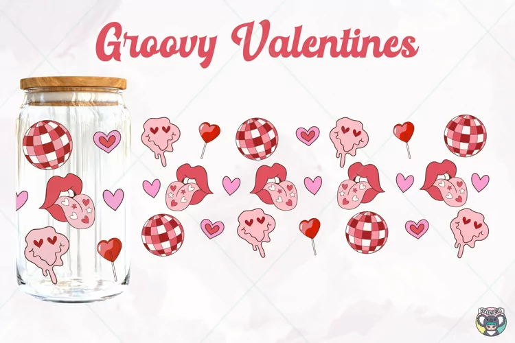 16oz Valentines Day Libbey Glass Can Svg, Valentines Day Svg