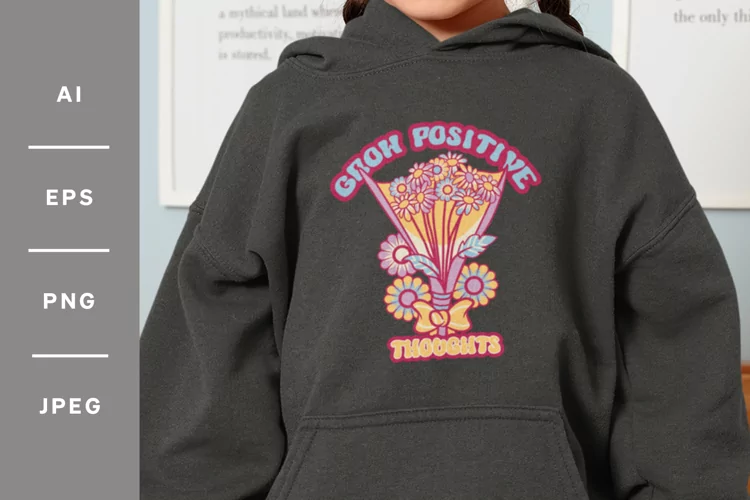 Vintage Flower Bouquet with Positive Quote Sublimation
