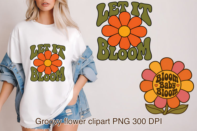 Groovy Flower Positive Quotes Clipart PNG Design