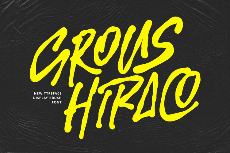 Grous Hiraco Solid Paint Brush Display Font