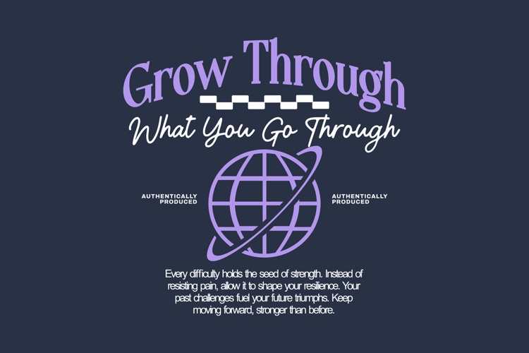 Grow Through Urban Typography T-shirt Design