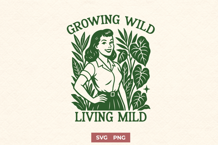 Boho Plant SVG PNG | Growing Wild Quote | Houseplant Jungle