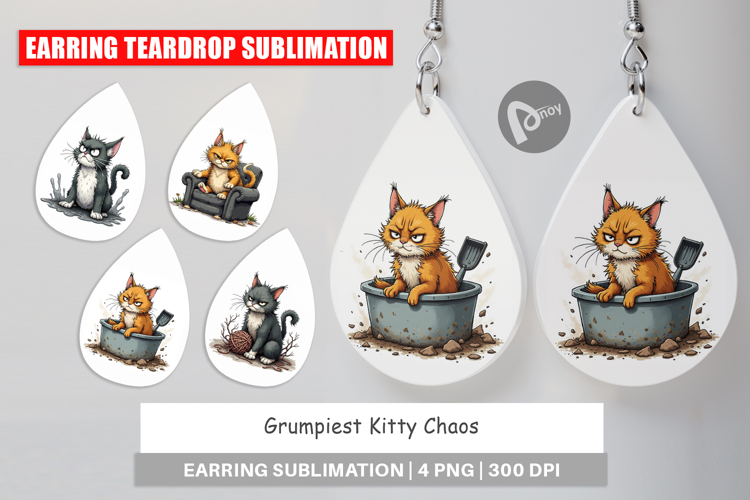 Earring Grumpy Kitty