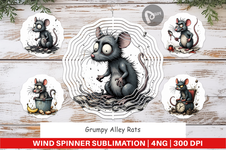 Wind Spinner Grumpy Alley Rats