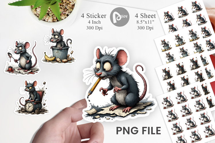 Grumpy Alley Rats Sticker