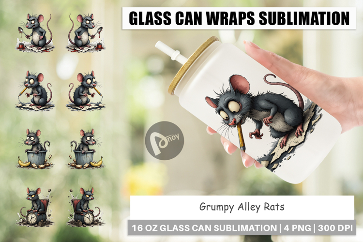 Glass Can Grumpy Alley Rats