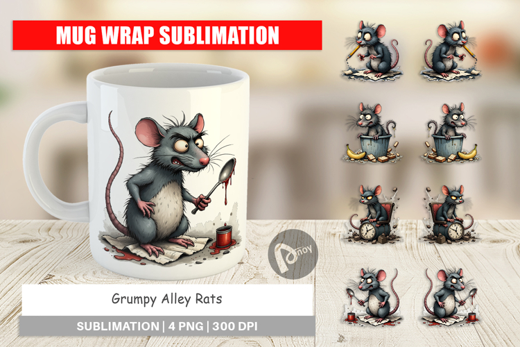 Mug Wrap Grumpy Alley Rats