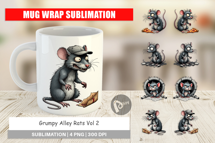 Mug Wrap Grumpy Alley Rats