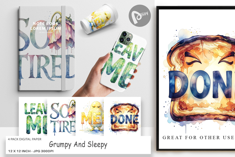 Grumpy Affirmations Digital Paper