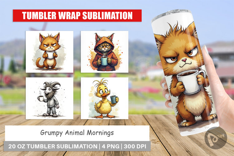 Tumbler Grumpy Animal Mornings example image 1
