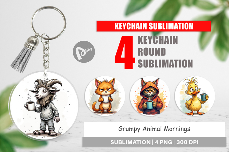 Keychain Grumpy Animal Mornings