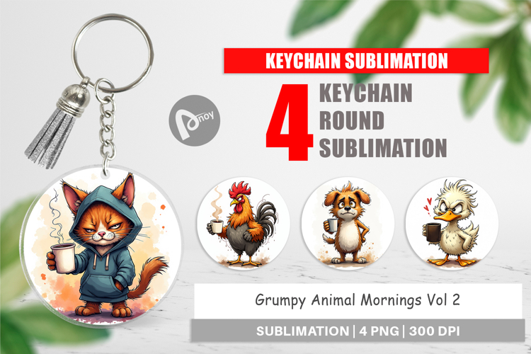 Keychain Grumpy Animal Mornings