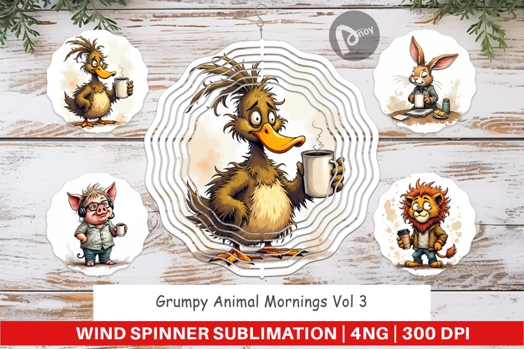 Wind Spinner Grumpy Animal Morning