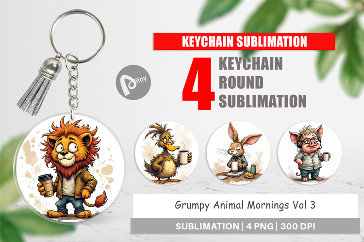 Keychain Grumpy Animal Morning