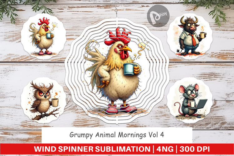 Wind Spinner Grumpy Animal Morning
