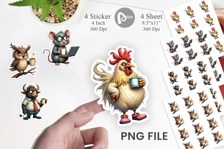 Grumpy Animal Mornings Sticker