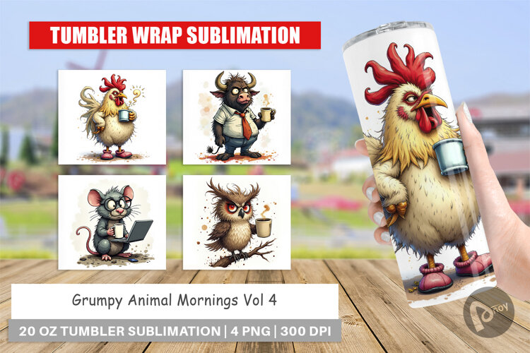 Tumbler Grumpy Animal Morning example image 1
