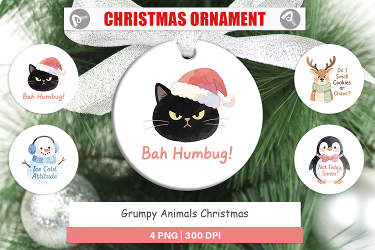 Ornament Grumpy Animals Christmas Quotes