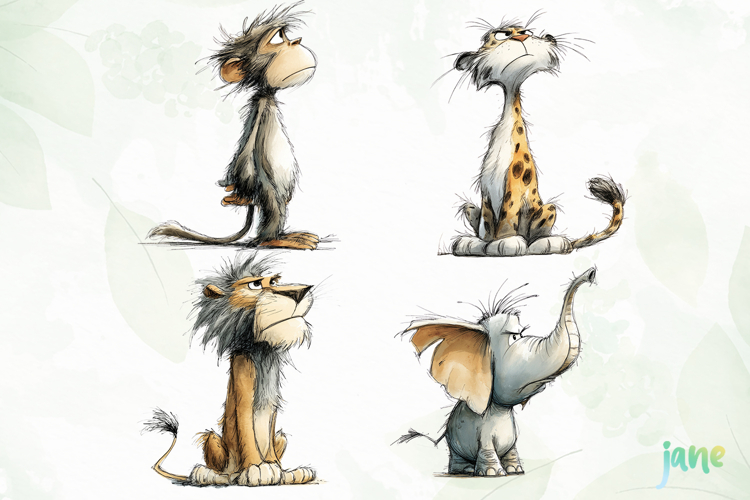 Grumpy Animals Clipart