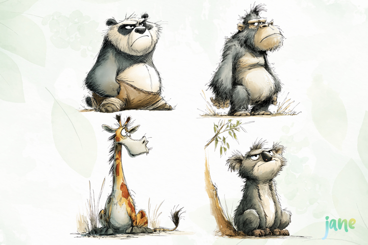Grumpy Animals Clipart
