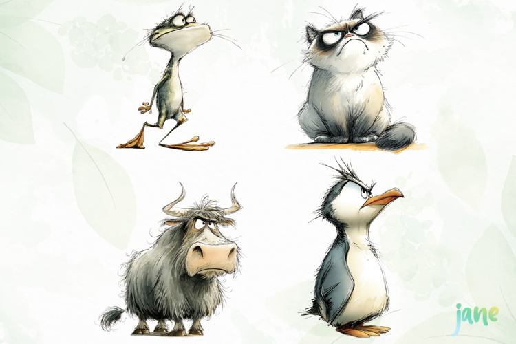Grumpy Animals Clipart