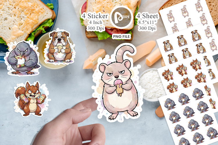 Grumpy Anti Diet Animal Sticker