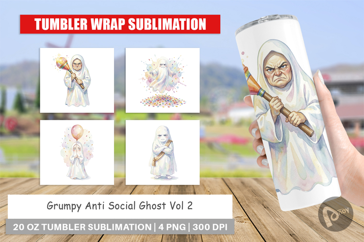 Grumpy Anti Social Ghost Tumbler
