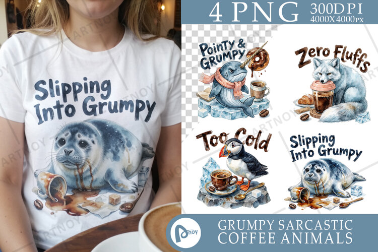 Grumpy Arctic Coffee Sublimation example image 1