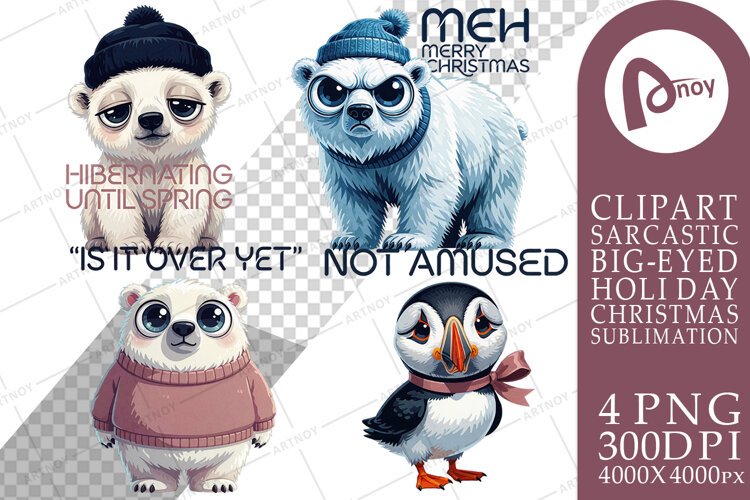 Grumpy Arctic Holiday Sublimation example image 1