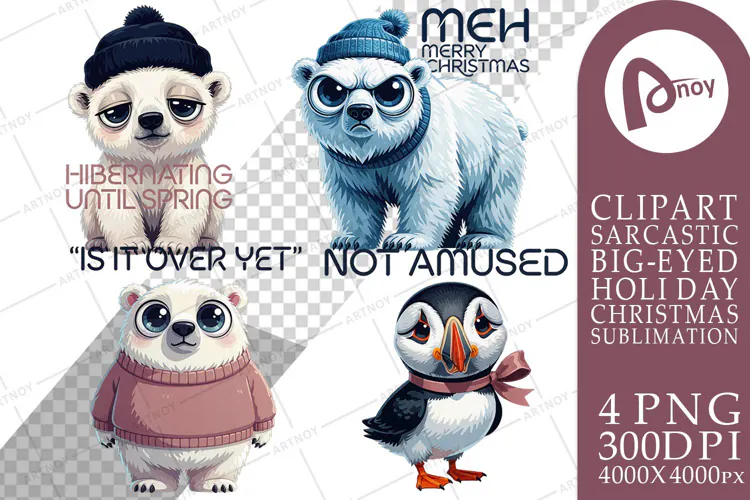 Grumpy Arctic Holiday Sublimation