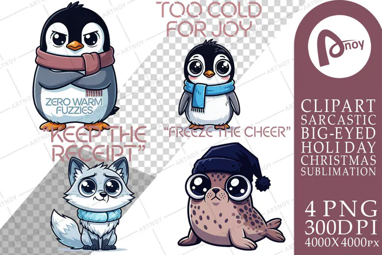 Grumpy Arctic Holiday Sublimation