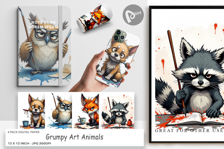 Digital Paper Art Grumps