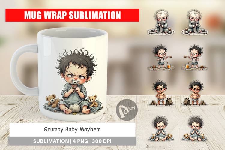 Mug Wrap Grumpy Baby