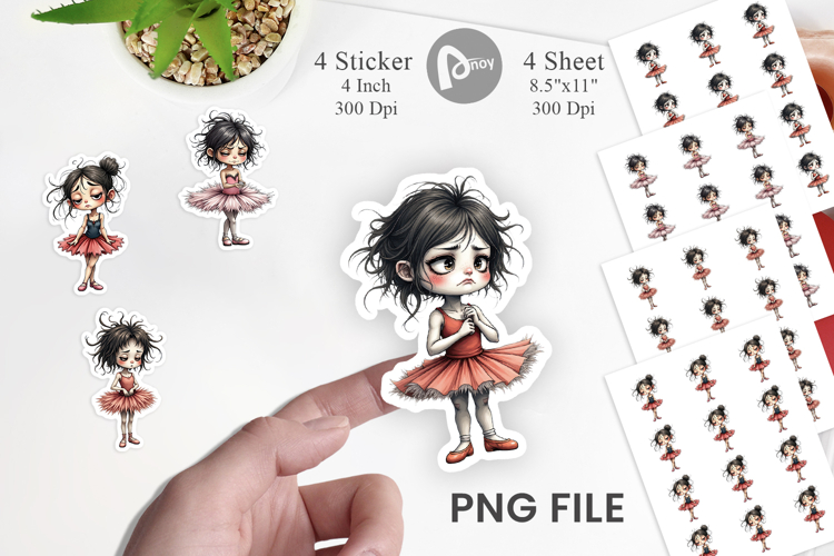 Grumpy Ballerina Chaos Sticker