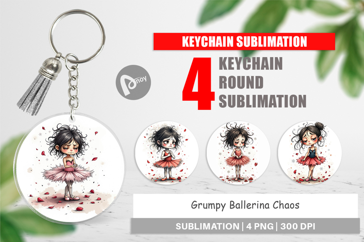 Keychain Grumpy Ballerina Chaos