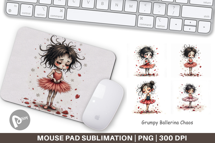 Mouse Pad Grumpy Ballerina Chaos